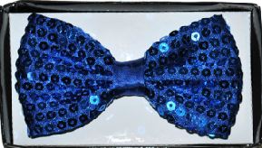 Strik paillet blauw - willaert,verkleedkledij, pailleten strik, vlinderdas, strik